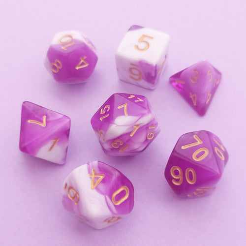 We're trying out something new and these stunning limited addition resin DnD dice are just a little teaser before we hopefully launching our own custom dice range later this year. All of our dice will be limited and mostly will not be restocked as each batch comes out differently. Please note each set will be different to the next depending on the pour.