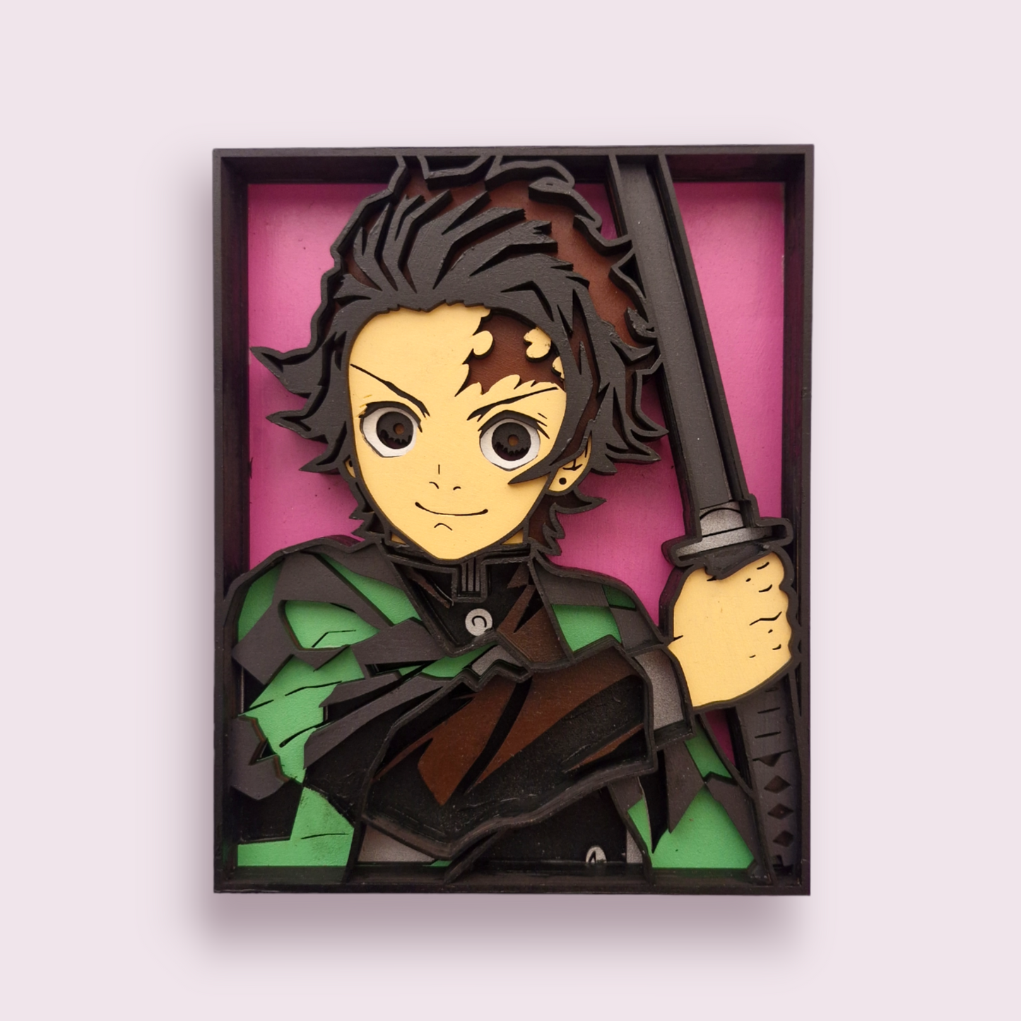 Demon Slayer inspired Tanjiro 3D Layered Wall Art
