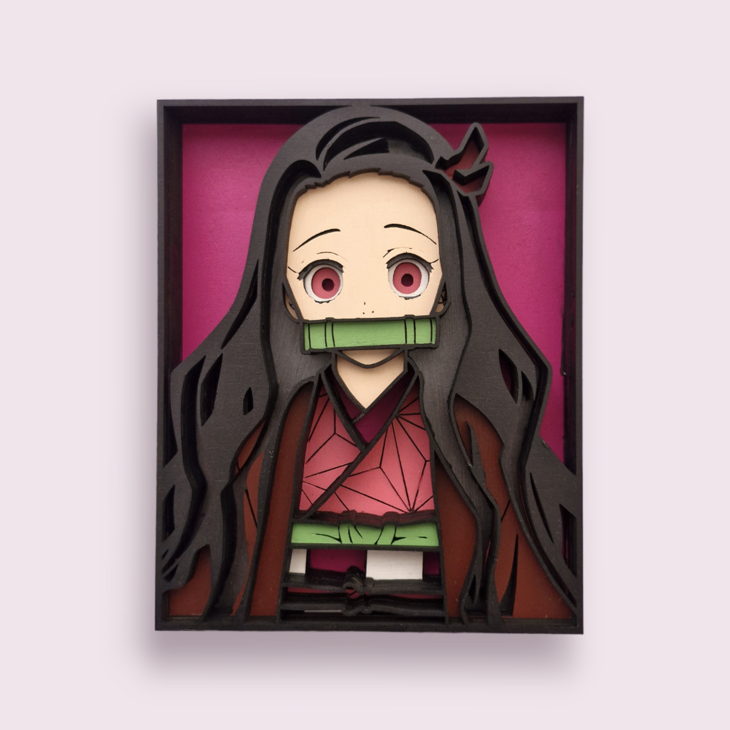 Demon Slayer inspired Nezuko 3D Layered Wall Art