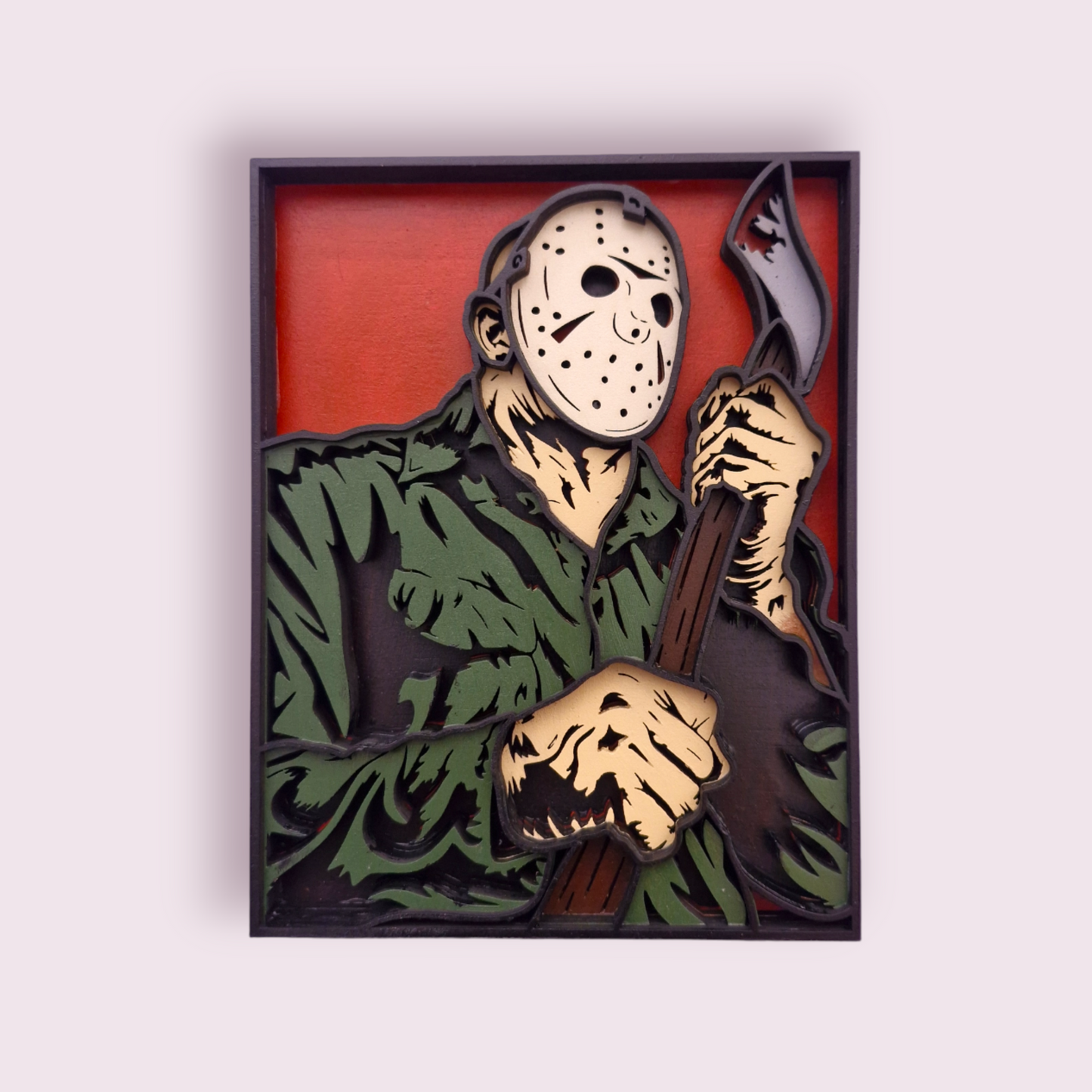Friday the 13th Inspired Jason Voorhees 3D Layered Wall Art