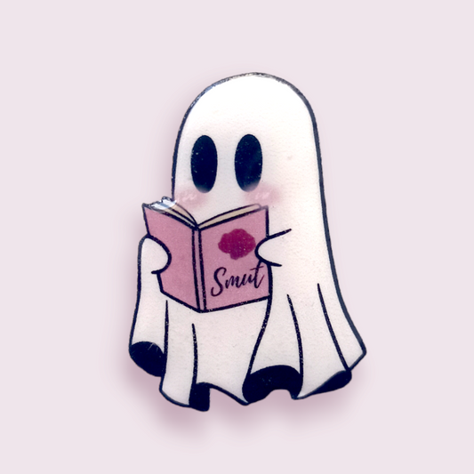 One of my favourite pins I've ever made! Definitely a must have for those on the smut side of booktok and enjoy a bit of hard reading. These stunning pins are designed and made in-house. Material: shrink film, resin, zinc alloy. Please note as these are all handmade, minor differences may occur from piece to piece.  All shrink film products can take about a week to send out as they are currently made to order