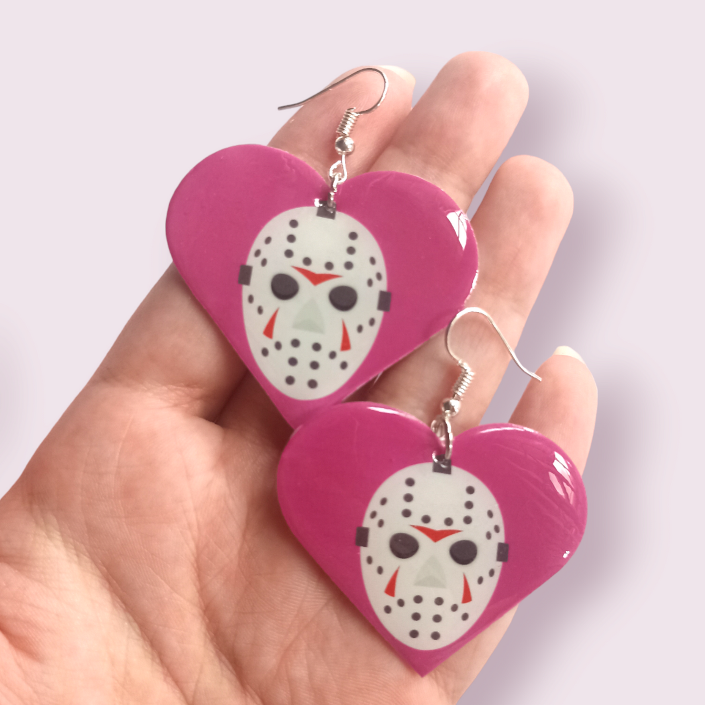 If you like horror movie, this new range of earrings are sure to excite you. These stunning earrings are designed and made in-house. Material: shrink film, resin, nickel free hooks. Size 4x4.5cm. Please note as these are all handmade, minor differences may occur from piece to piece.