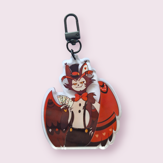 Hazbin Hotel inspired merch is finally here! This stunning double sided design was designed by the talented local artist, Debbie Senpai. This is the start of a whole new range of acrylic keyrings. The artwork came out beautifully and I'm so thrilled to be able to launch these for you all to enjoy. Size roughly 7.7x6.2cm