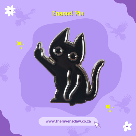 How adorable is this grumpy cat, giving you the bird? This hilarious pin is perfect to add to any pin collection, provided you have a great sense of humour. Material: Zinc Alloy and Enamel, Size roughly: 3x2.6cm