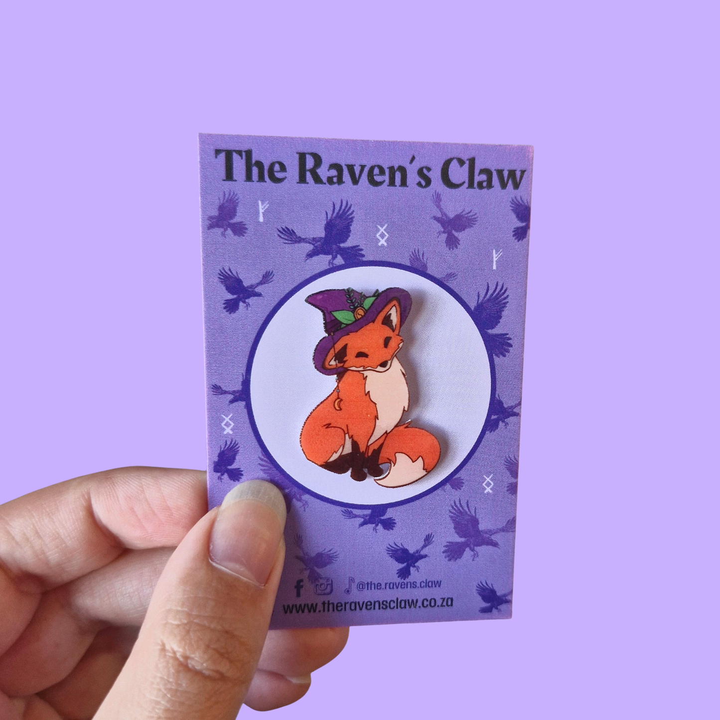 Witch's Familiar Fox Shrink Film Pin