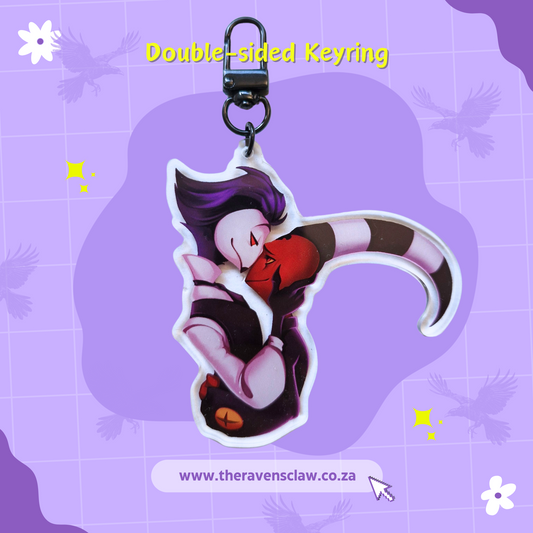 Helluva Boss Inspired Stolas and Blitzo Keyring