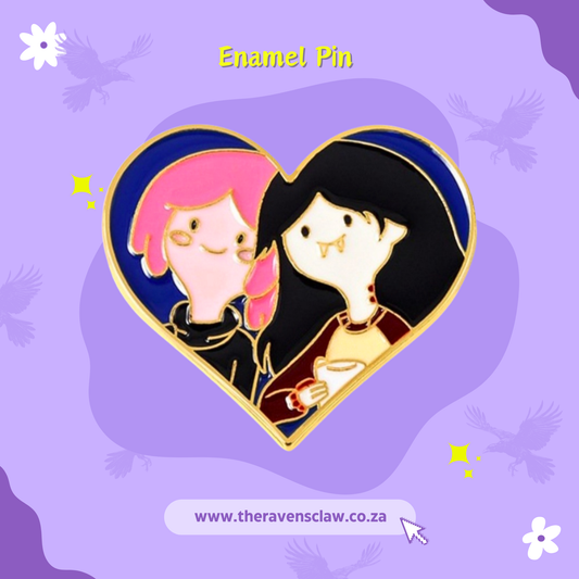 Adventure Time inspired Marceline and Princess Bubblegum Heart Pin