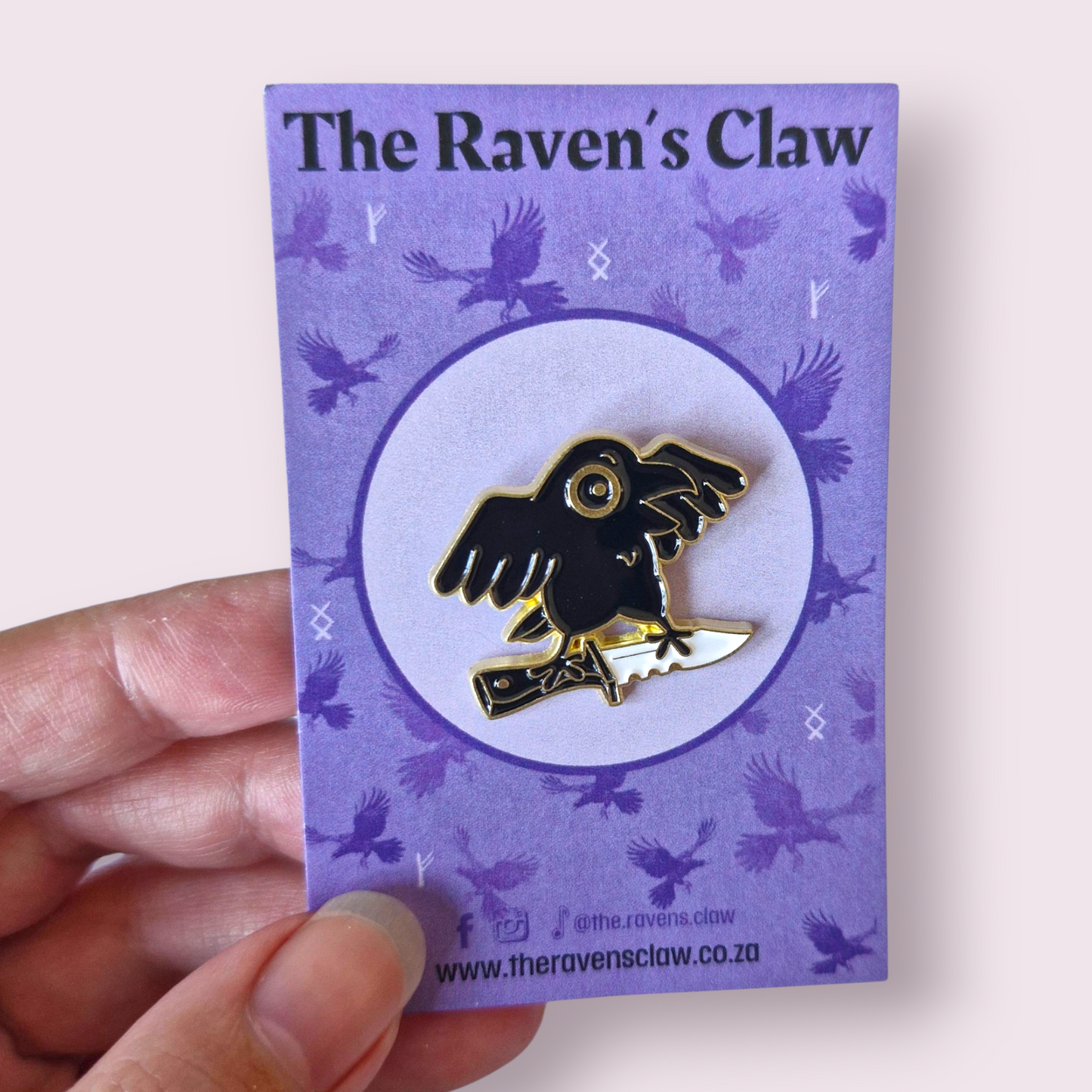Stabby Raven Pin