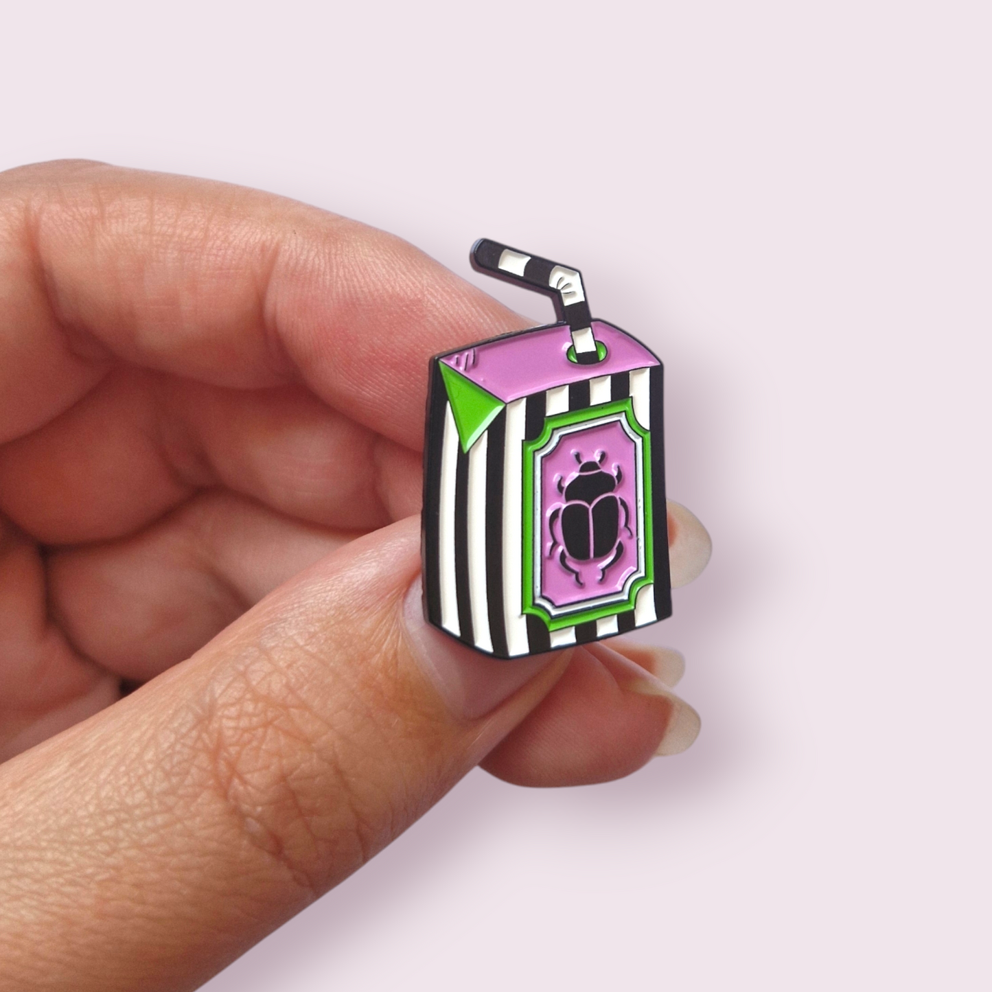 Beetlejuice inspired Juice Box Pin