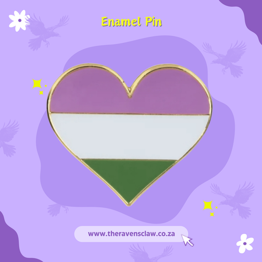 Genderqueer Heart Pin