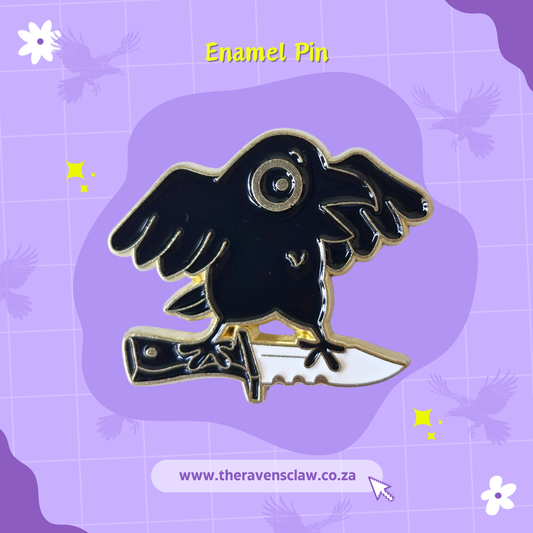 Stabby Raven Pin