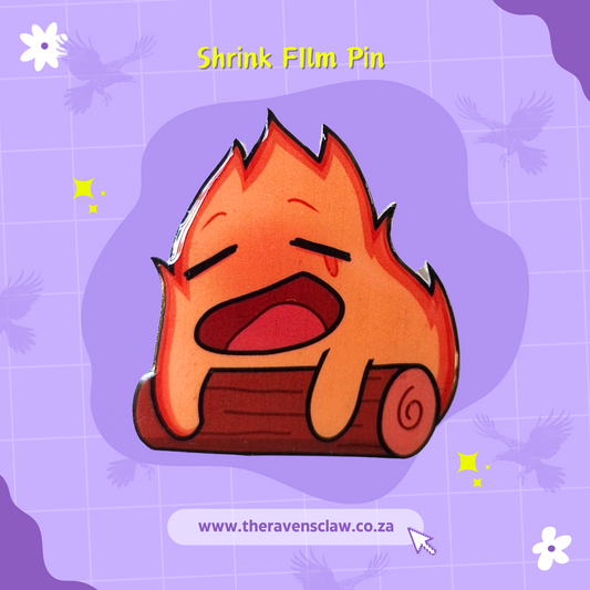 Howl's Moving Castle Inspired Calcifer Shrink Film Pin