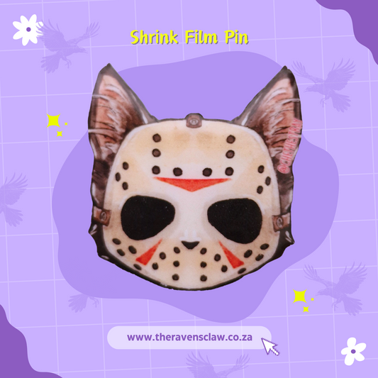 Friday The 13th Jason Voorhees Cat Shrink Film Pin