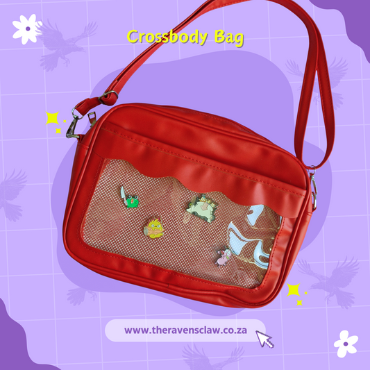 Red Pin Display Crossbody Ita Bag
