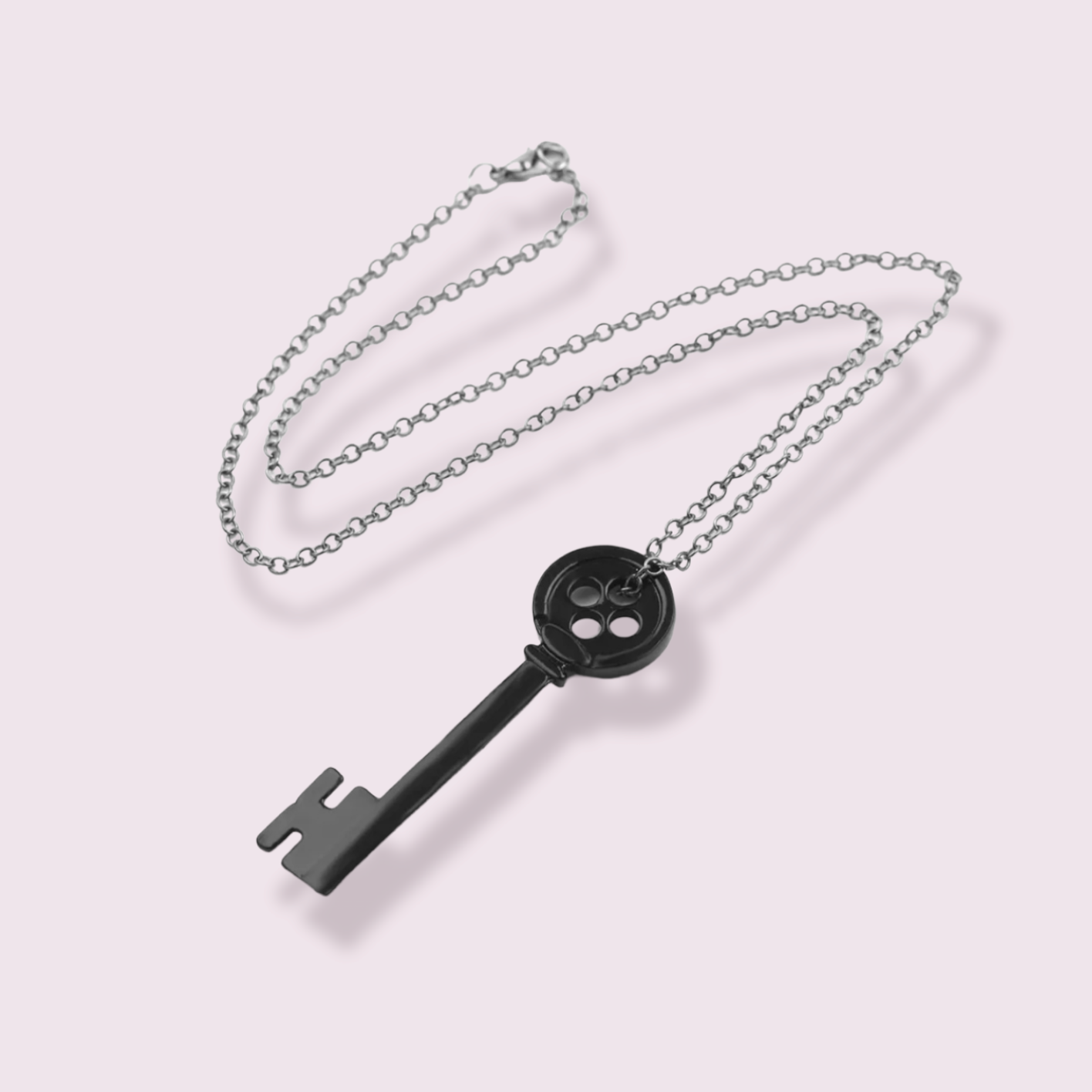 How stunning is this? This piece is sure to delight any Tim Burton and Coraline fans. Pendant size roughly: 2x6.8cm, material zinc alloy