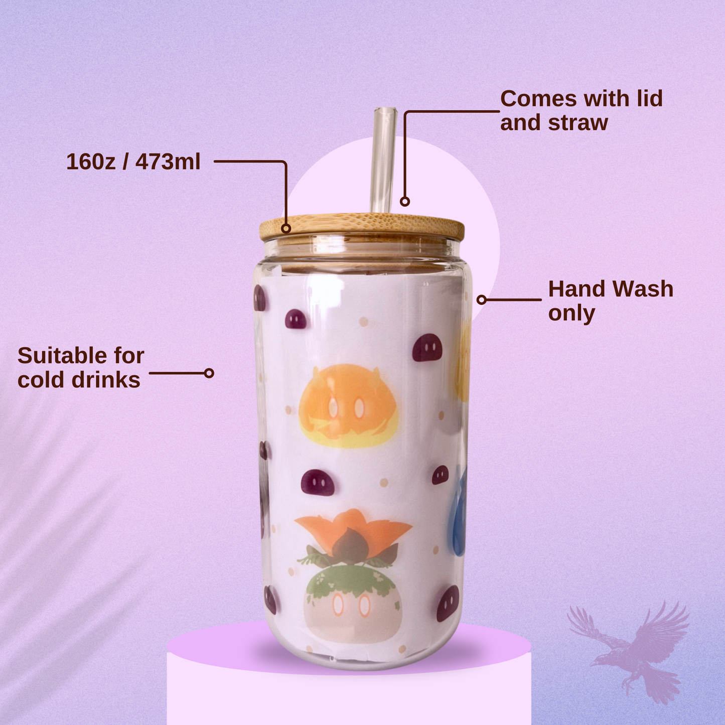 Genshin inspired Slime Libby Glass