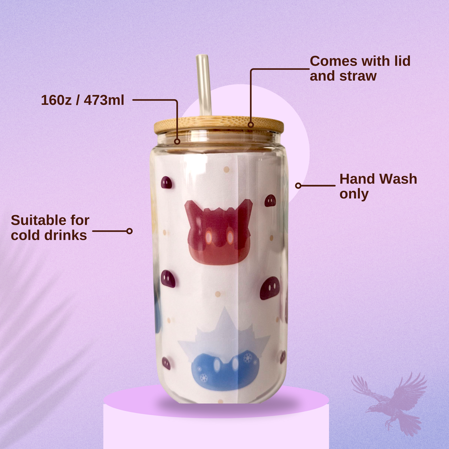 Genshin inspired Slime Libby Glass