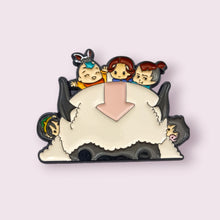 Load image into Gallery viewer, This stunning pin depicts the avatar team and Appa from Avatar: The Last Airbender. A must have for any avatar fan. Pin size roughly 4x3cm, material Zinc alloy and enamel
