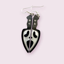 Load image into Gallery viewer, Scream Inspired Ghostface Knife Earrings
