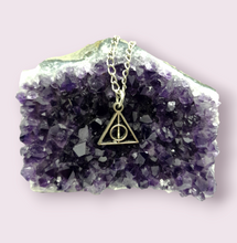 Load image into Gallery viewer, The must have staple necklace of any Harry Potter fan. This necklace is smaller than what is seen in the movies, making it a more wearable, everyday piece. Pendant Size roughly 1.2cm. Material: Zinc Alloy 
