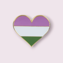 Load image into Gallery viewer, A unique gift for the LGBTQ+ gender queer individuals, lets show some pride. Pin Size Roughly 2.5x2.2cm. Material: Enamel and zinc alloy. 
