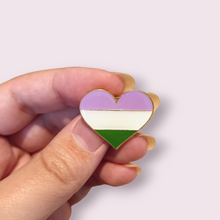 Load image into Gallery viewer, A unique gift for the LGBTQ+ gender queer individuals, lets show some pride. Pin Size Roughly 2.5x2.2cm. Material: Enamel and zinc alloy. 
