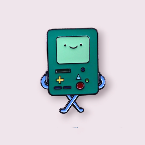 Isn't BMO the cutest? Perfect for any Adventure Time fans. This pin depicts the adorable character BMO. Size roughly: 3x2.2cm, material: enamel and zinc alloy 