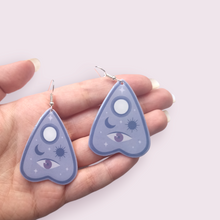 Load image into Gallery viewer, These stunning earrings are designed and made in-house. Material: shrink film, resin, nickel free hooks. Please note as these are all handmade, minor differences may occur from piece to piece.  All shrink film products can take about a week to send out as they are currently made to order
