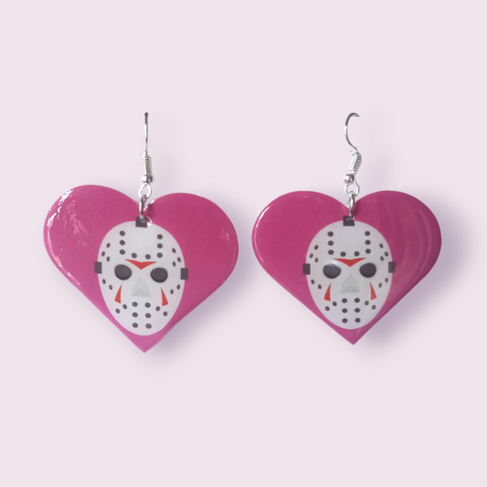 If you like horror movie, this new range of earrings are sure to excite you. These stunning earrings are designed and made in-house. Material: shrink film, resin, nickel free hooks. Size 4x4.5cm. Please note as these are all handmade, minor differences may occur from piece to piece.