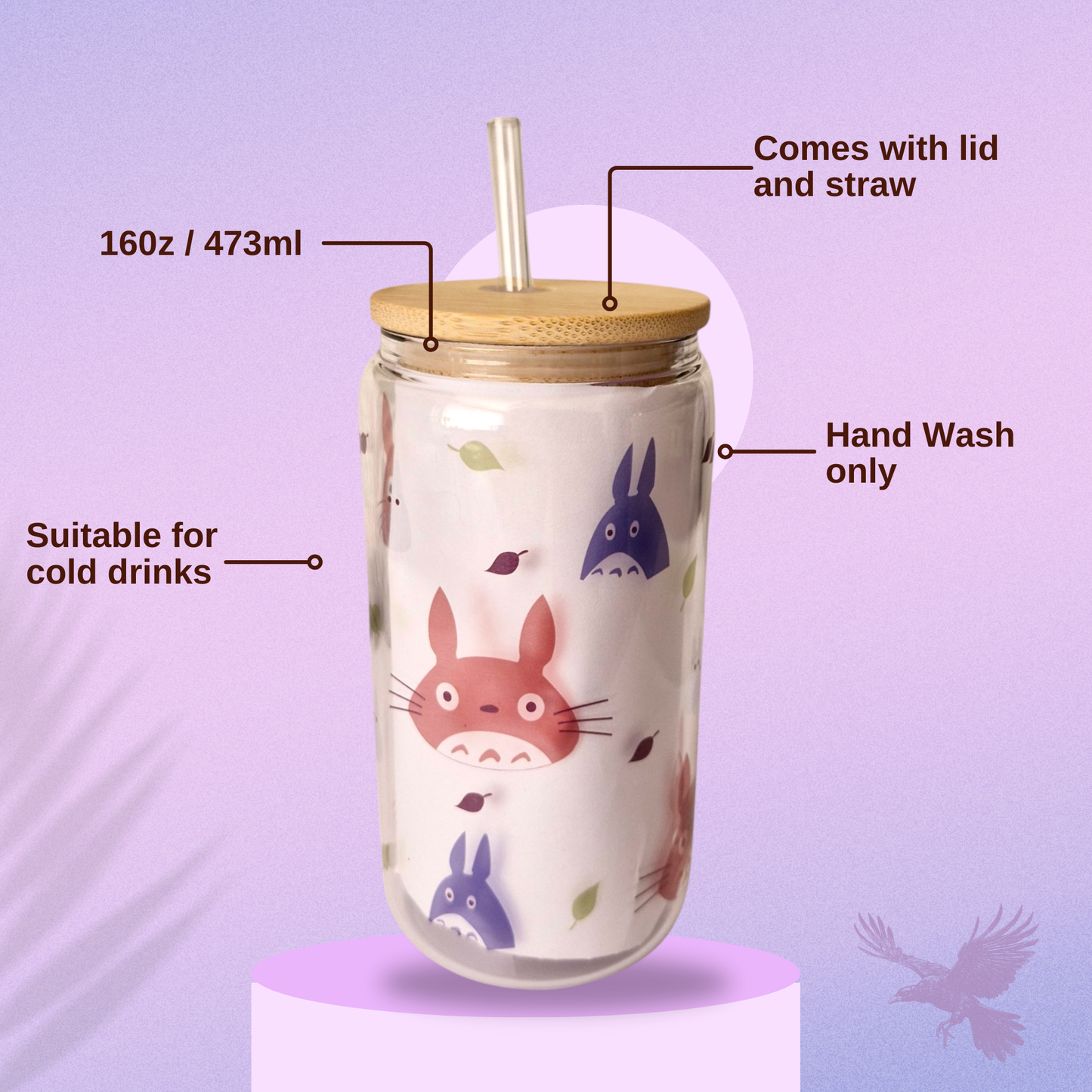 Totoro inspired Libby Glass