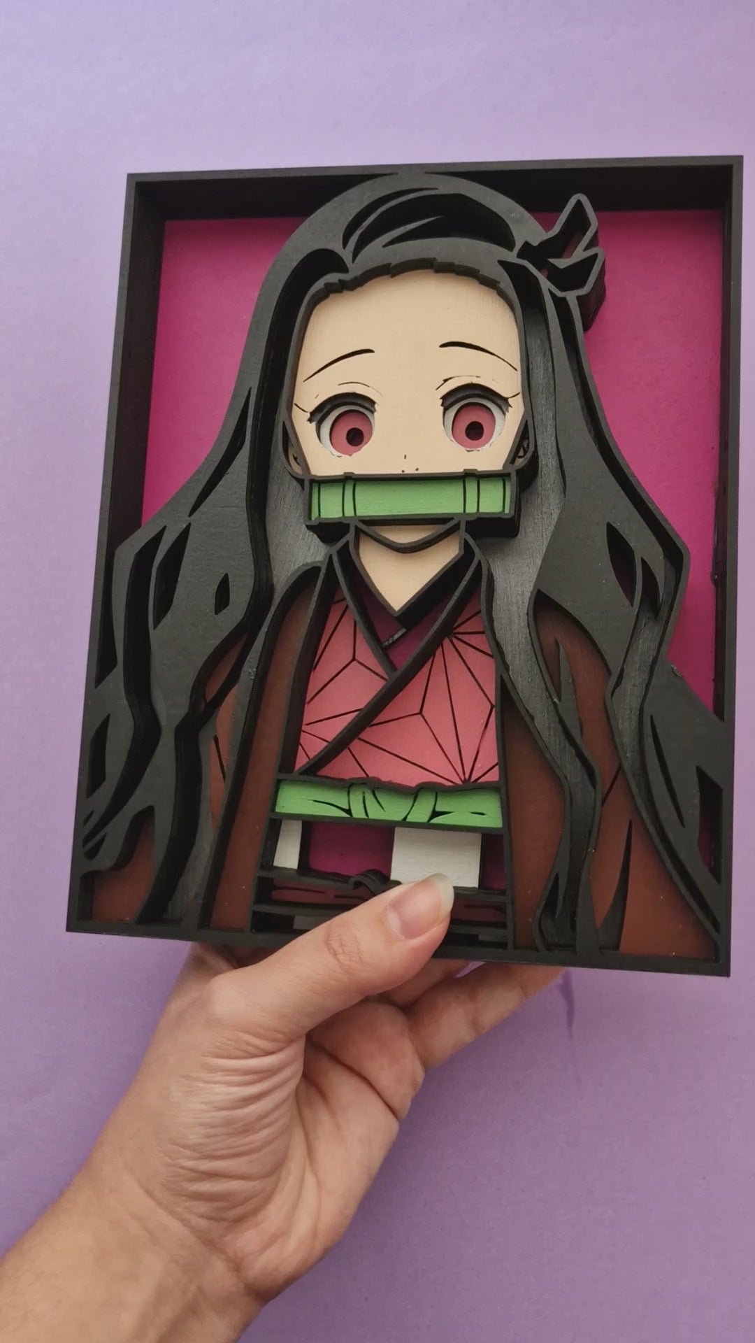 Demon Slayer inspired Nezuko 3D Layered Wall Art – The Raven's Claw