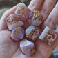 Golden Amethyst Handmade Dice Set