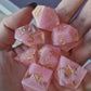 Pink Jellyfish Handmade Dice Set