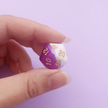 Load image into Gallery viewer, We&#39;re trying out something new and these stunning limited addition resin DnD dice are just a little teaser before we hopefully launching our own custom dice range later this year. All of our dice will be limited and mostly will not be restocked as each batch comes out differently. Please note each set will be different to the next depending on the pour.
