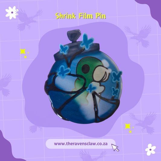 Hollow Knight Inspired Grub Jar Shrink Film Pin