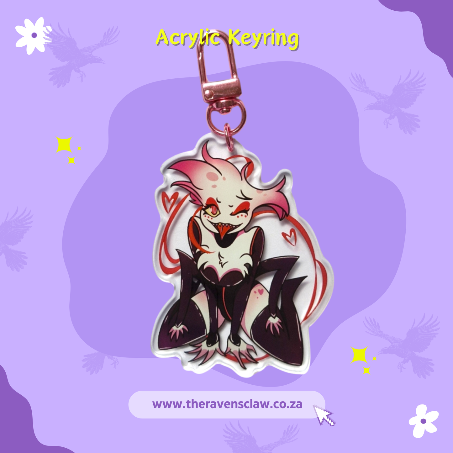Hazbin Hotel Inspired Angel Dust Acrylic Keyring