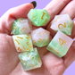 Strawberry Matcha Handmade Dice Set
