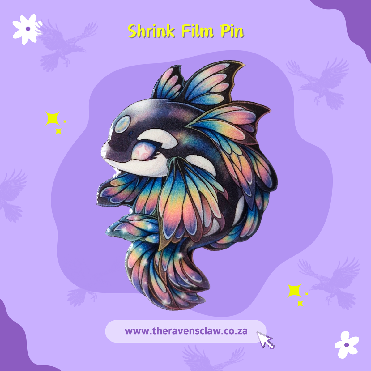 Cosmic Butterfly Orca Shrink Film Pin