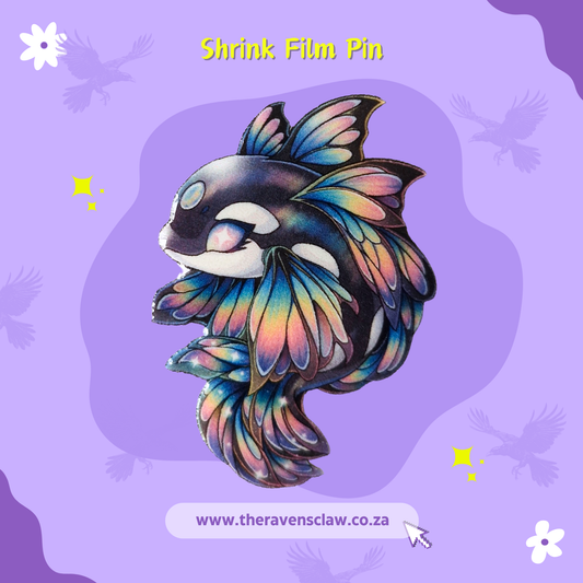 Cosmic Butterfly Orca Shrink Film Pin