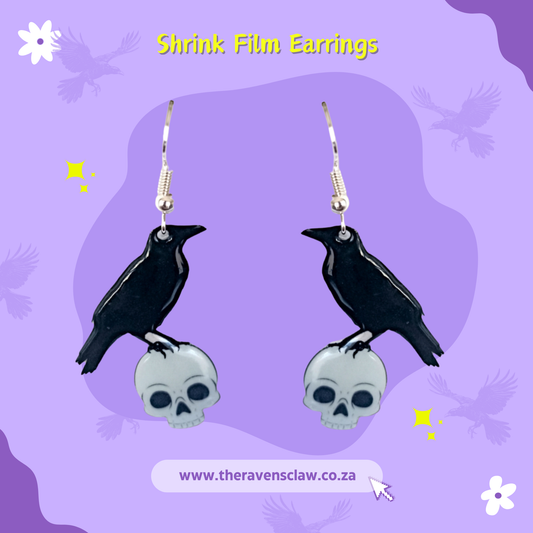 Raven and Skull Earrings