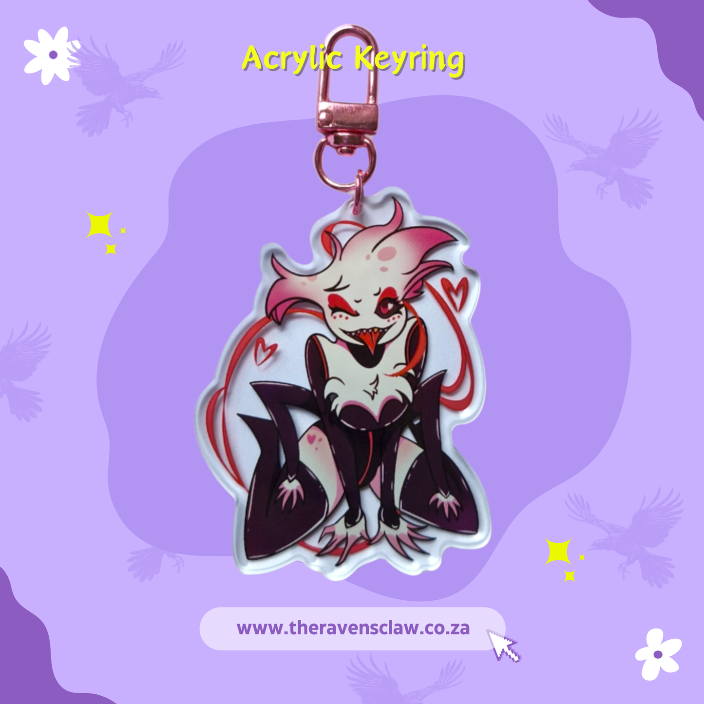 Hazbin Hotel Inspired Angel Dust Acrylic Keyring