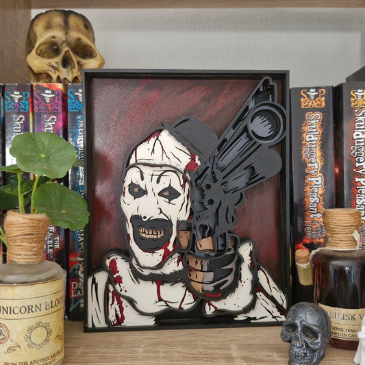 Terrifier Inspired Art The Clown 3D Layered Wall Art