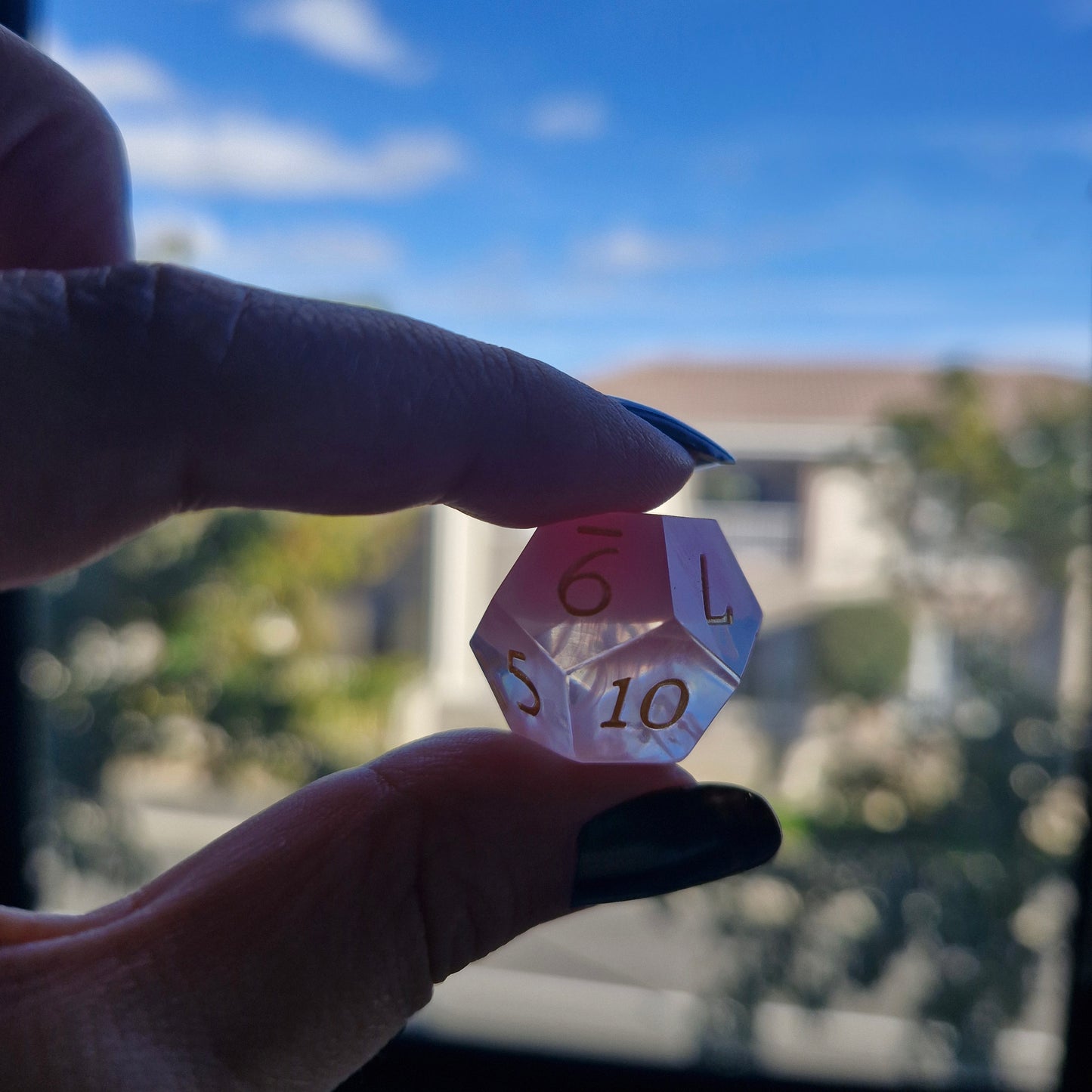 Pink Jellyfish Handmade Dice Set