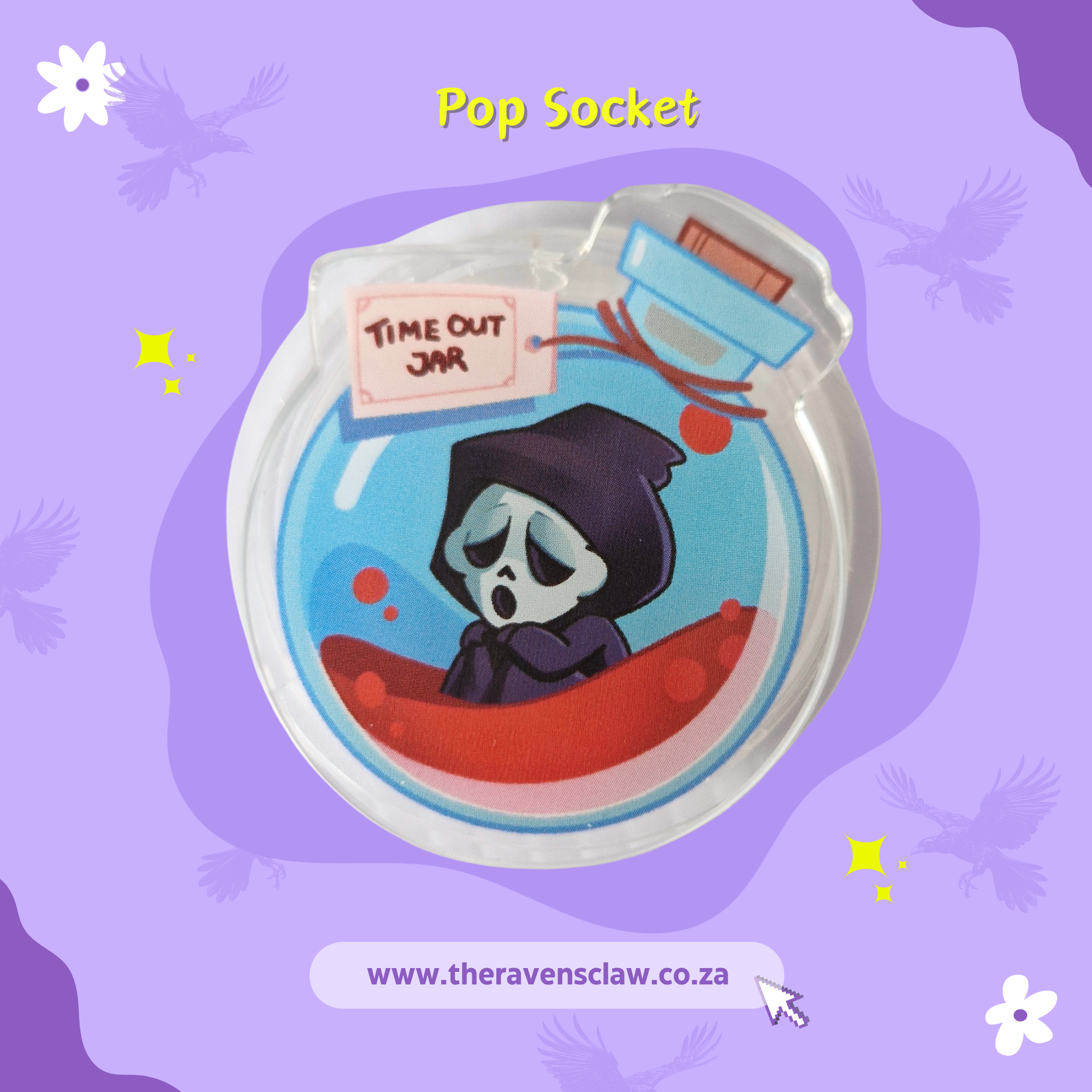 Scream inspired Ghostface Jar Pop Socket – The Raven's Claw