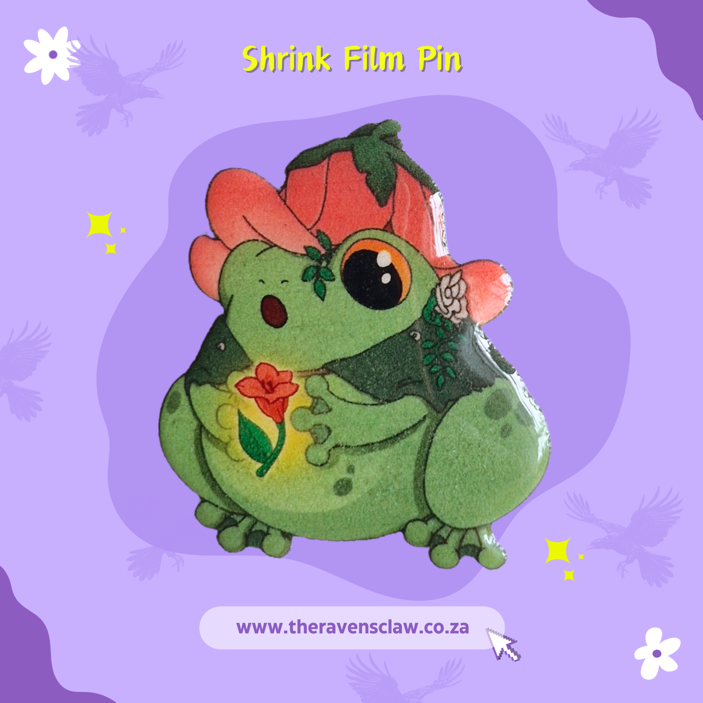 DnD inspired Druid Frog Shrink Film Pin