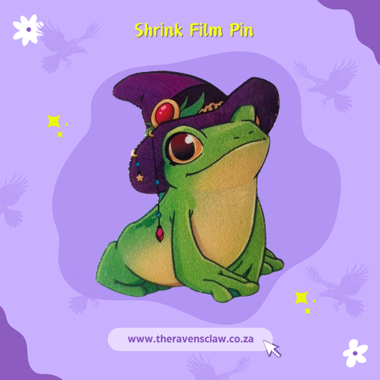 Witch's Familiar Frog Shrink Film Pin