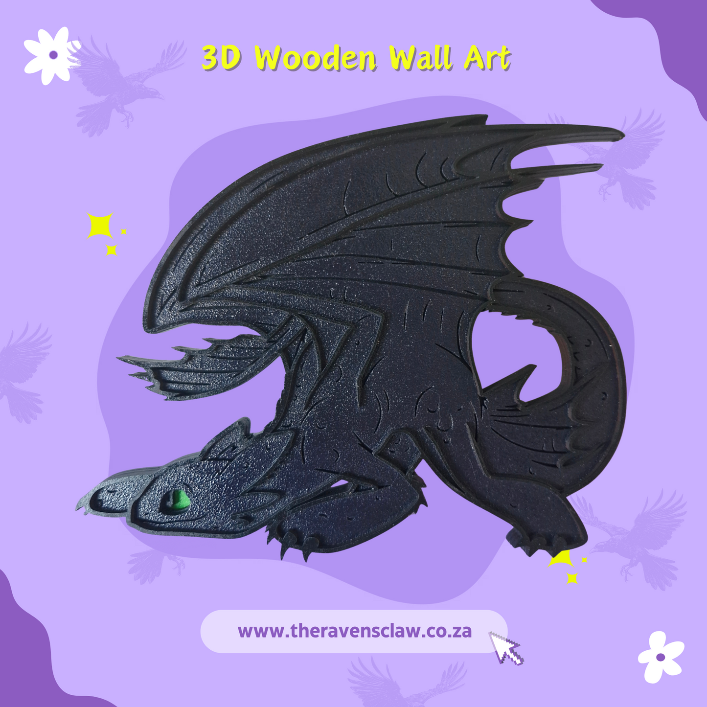 How to Train Your Dragon Inspired Toothless 3D Layered Wall Art