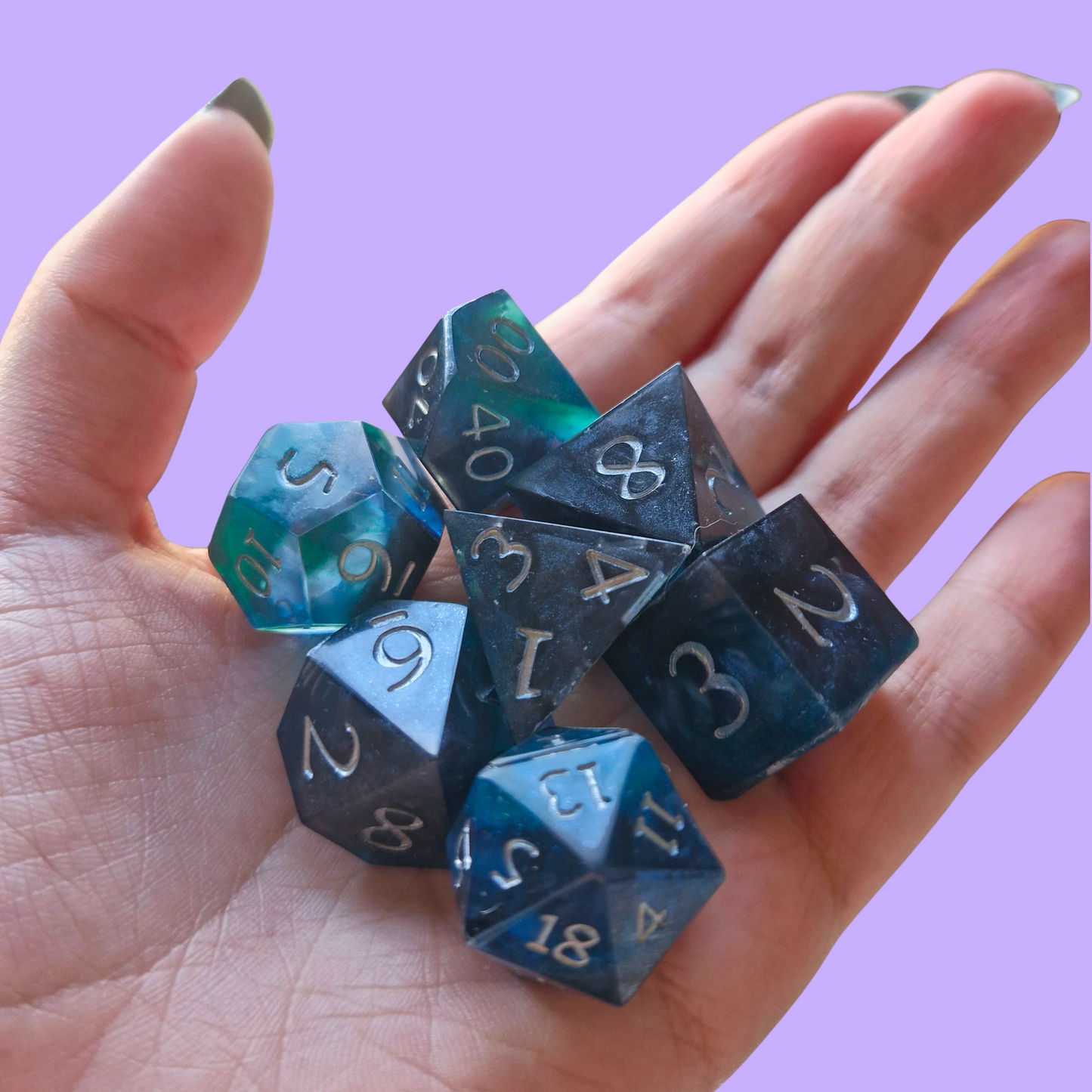 Deep Lagoon Handmade Dice Set