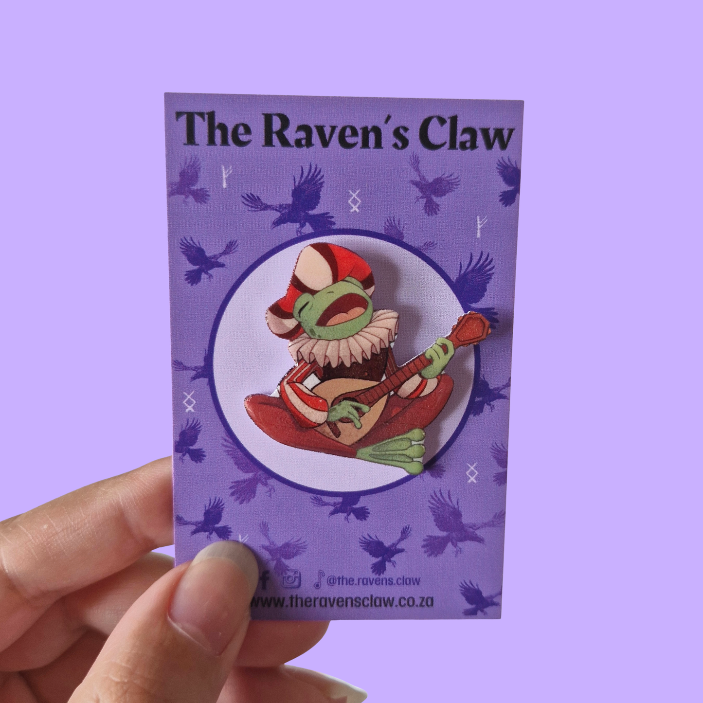 DnD inspired Bard Frog Shrink Film Pin