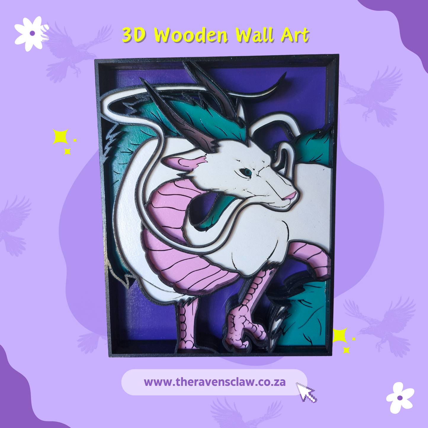 Spirited Away Inspired Haku 3D Layered Wall Art